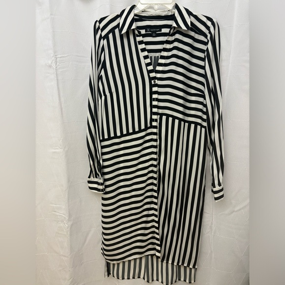 INC International Concepts Monochrome Striped Long Tunic - Picture 1 of 4